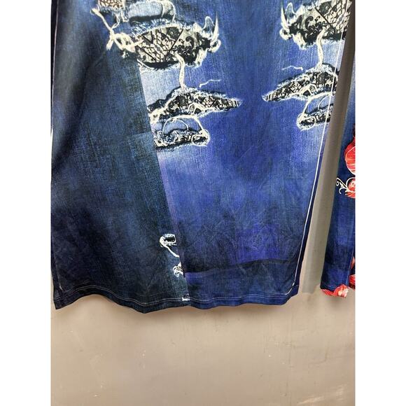 Joo Bee USA Floral Pants‎ Womens Small Multi Color Stretch Bold Festival Artsy - Picture 5 of 7